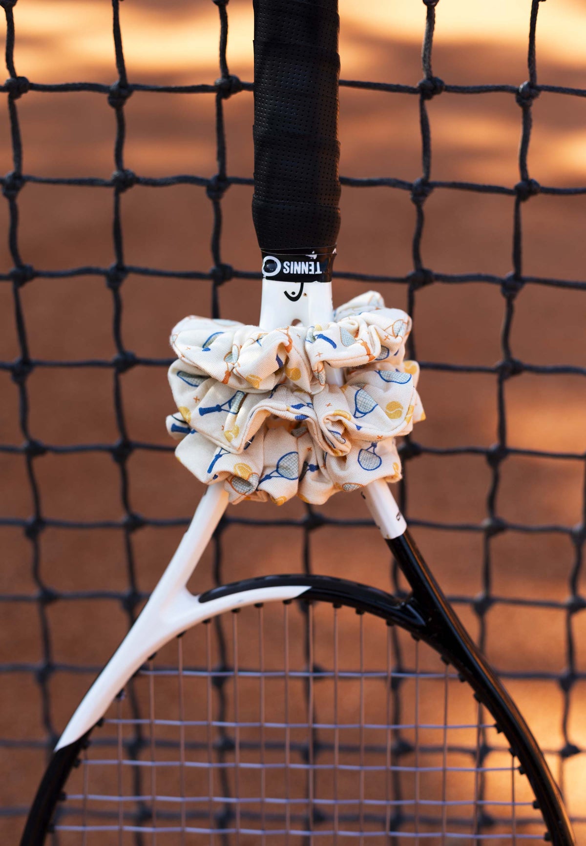 Chouchou (scrunchie) in bambù - Tennis club - Palloncino blu
