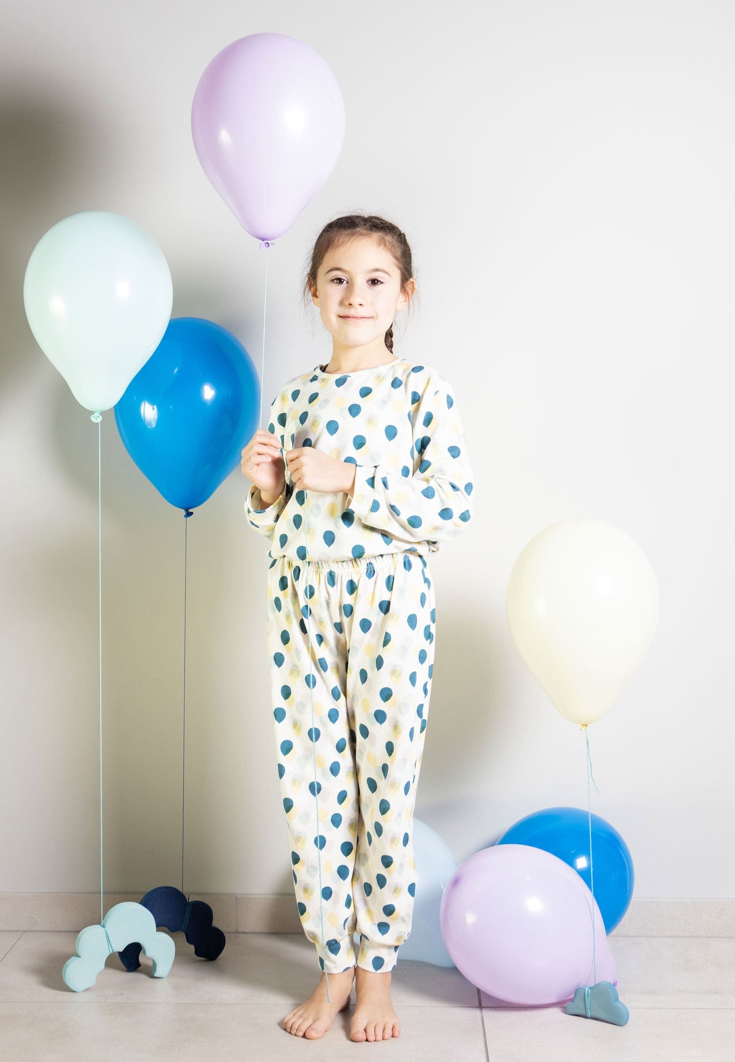 Pigiama due pezzi in bambù - Vola in alto - Palloncino blu