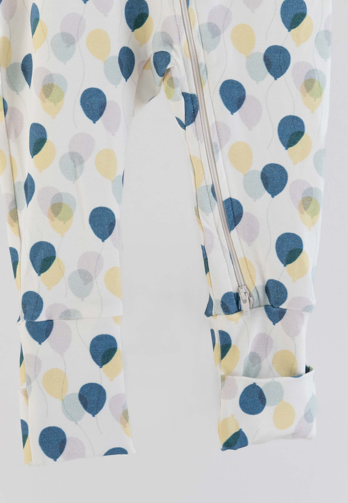 Tutina con zip in bambù - Vola in alto - Palloncino blu