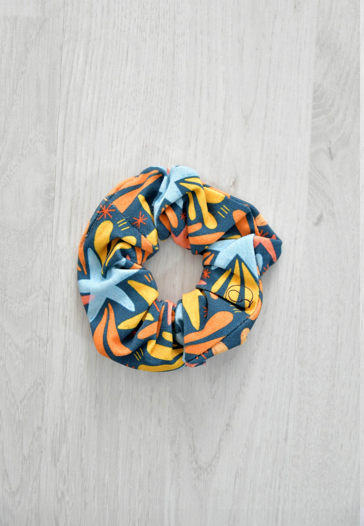 Chouchou (scrunchie) in bambù - Stelle e fuochi d'artificio- Palloncino blu