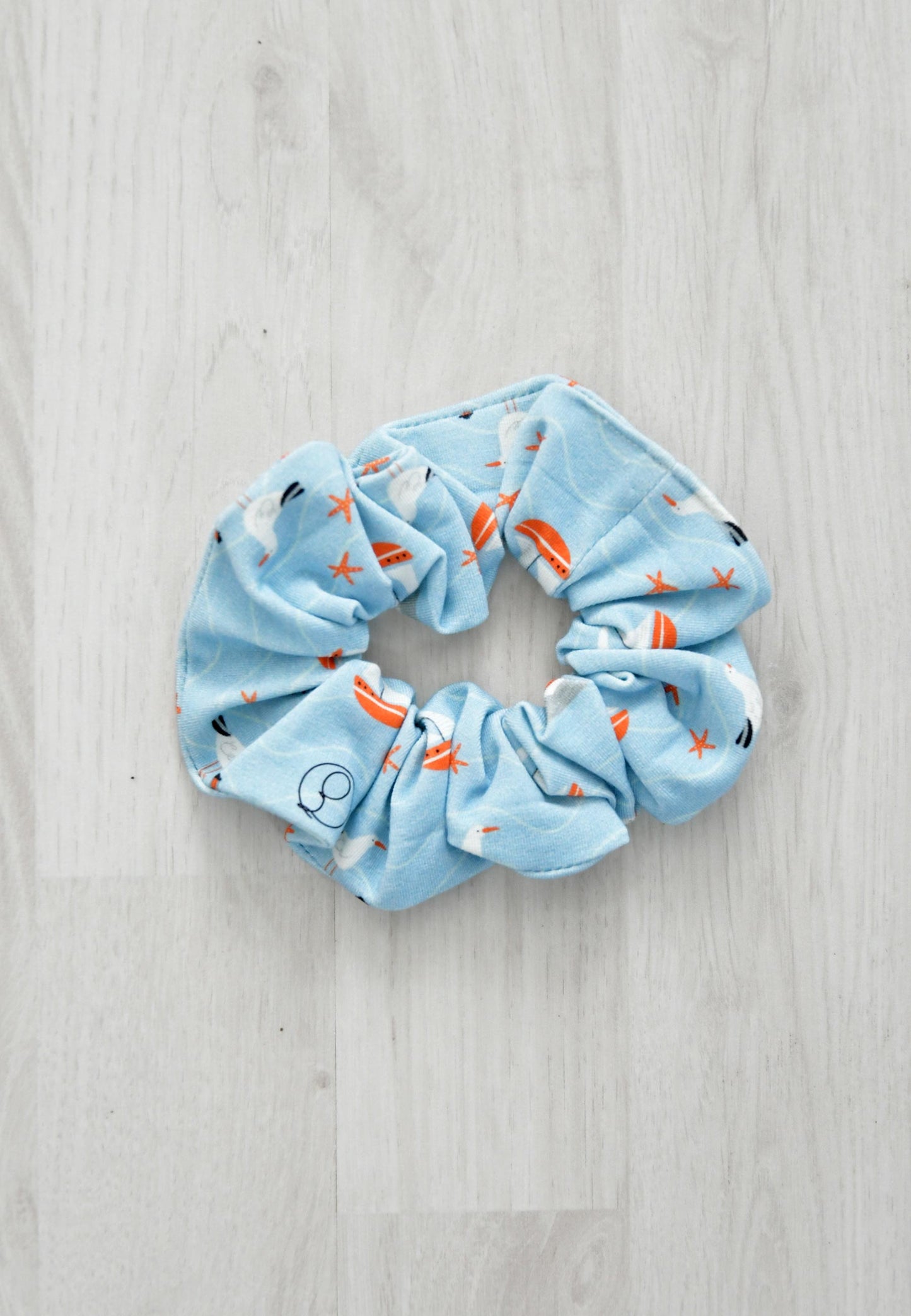 Chouchou (scrunchie) in bambù - Mare - Palloncino blu