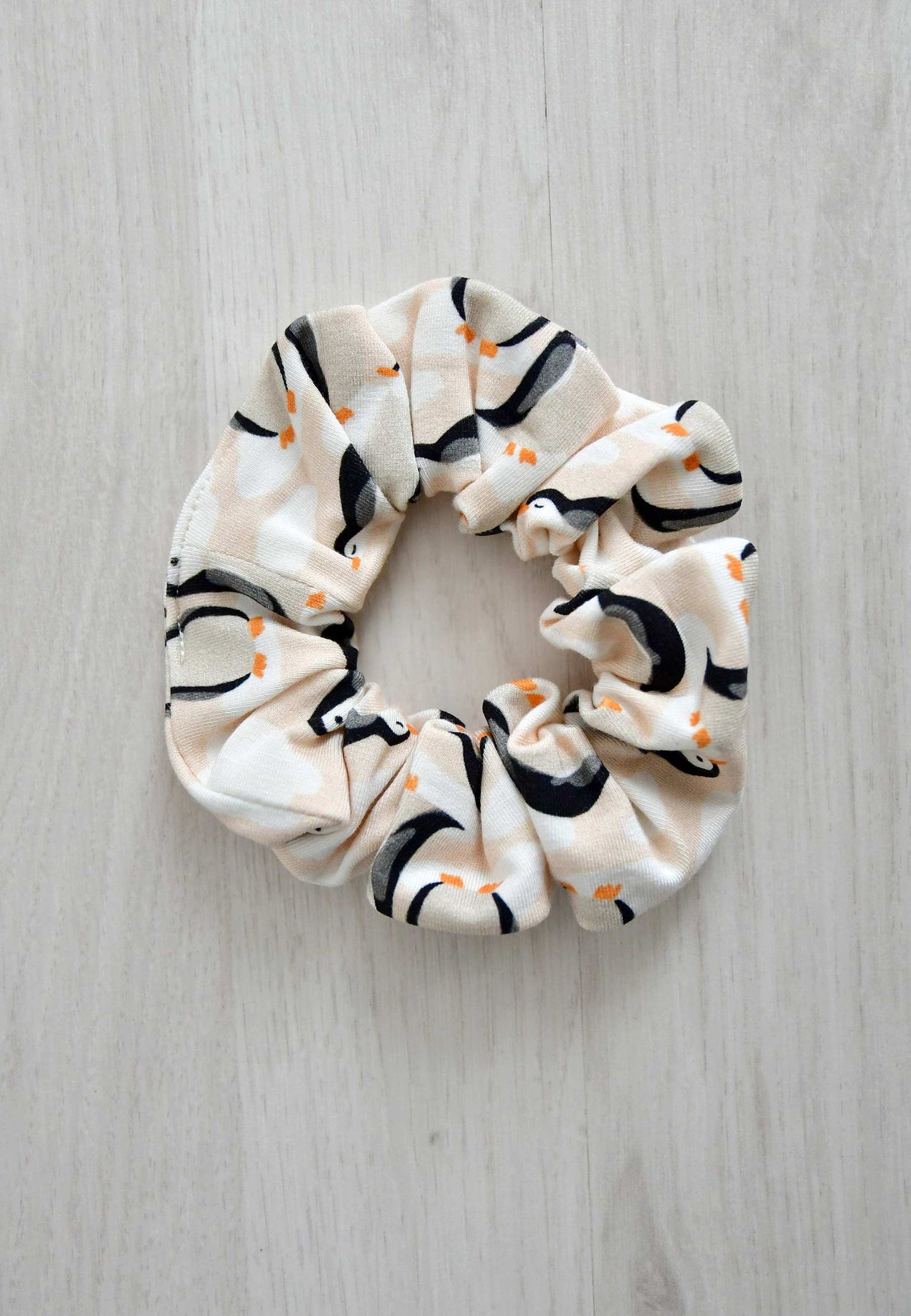 Chouchou (scrunchie) in bambù - Pinguini - Palloncino blu