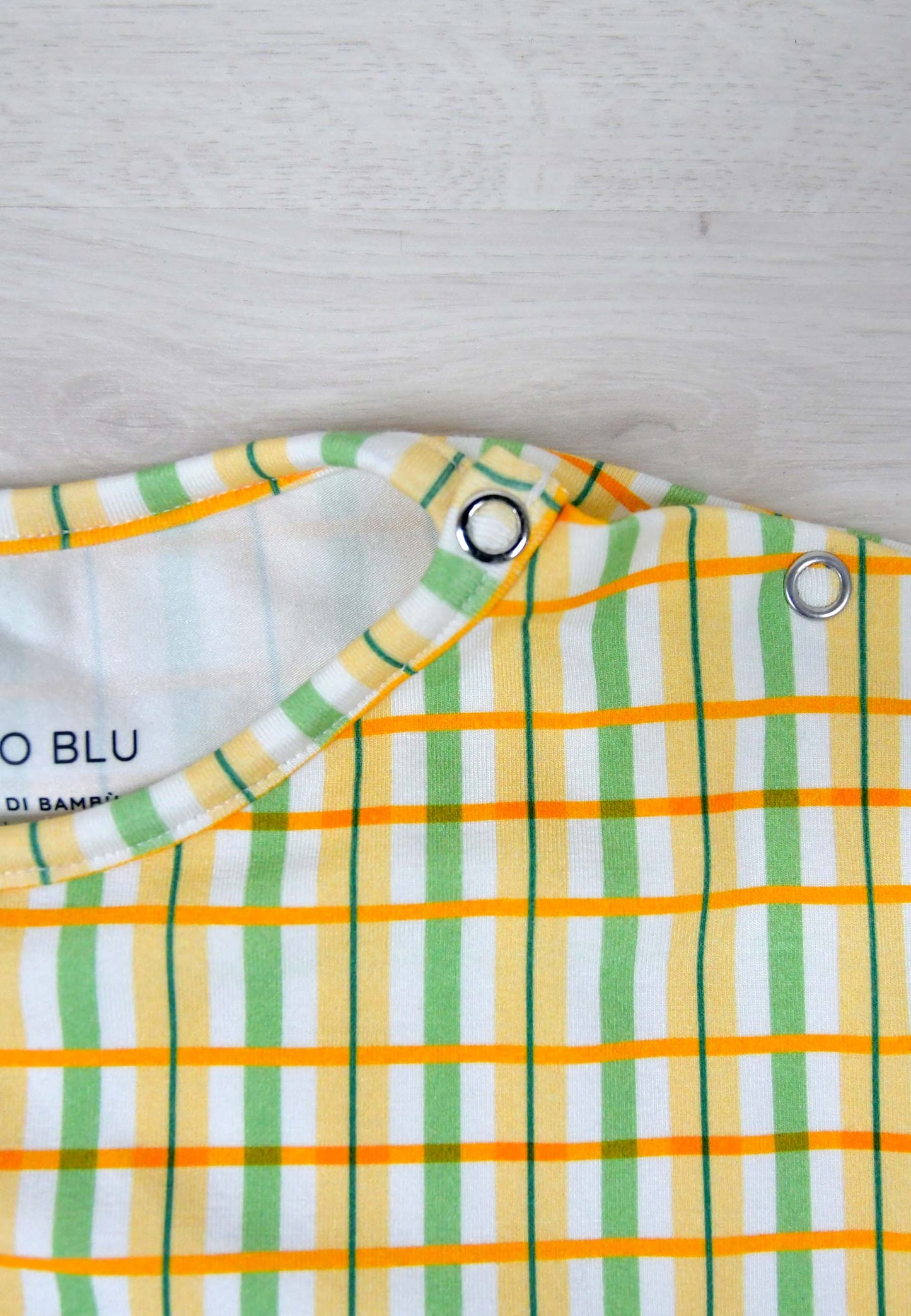 Pigiama due pezzi in bambù - Tartan prato fiorito - Palloncino blu