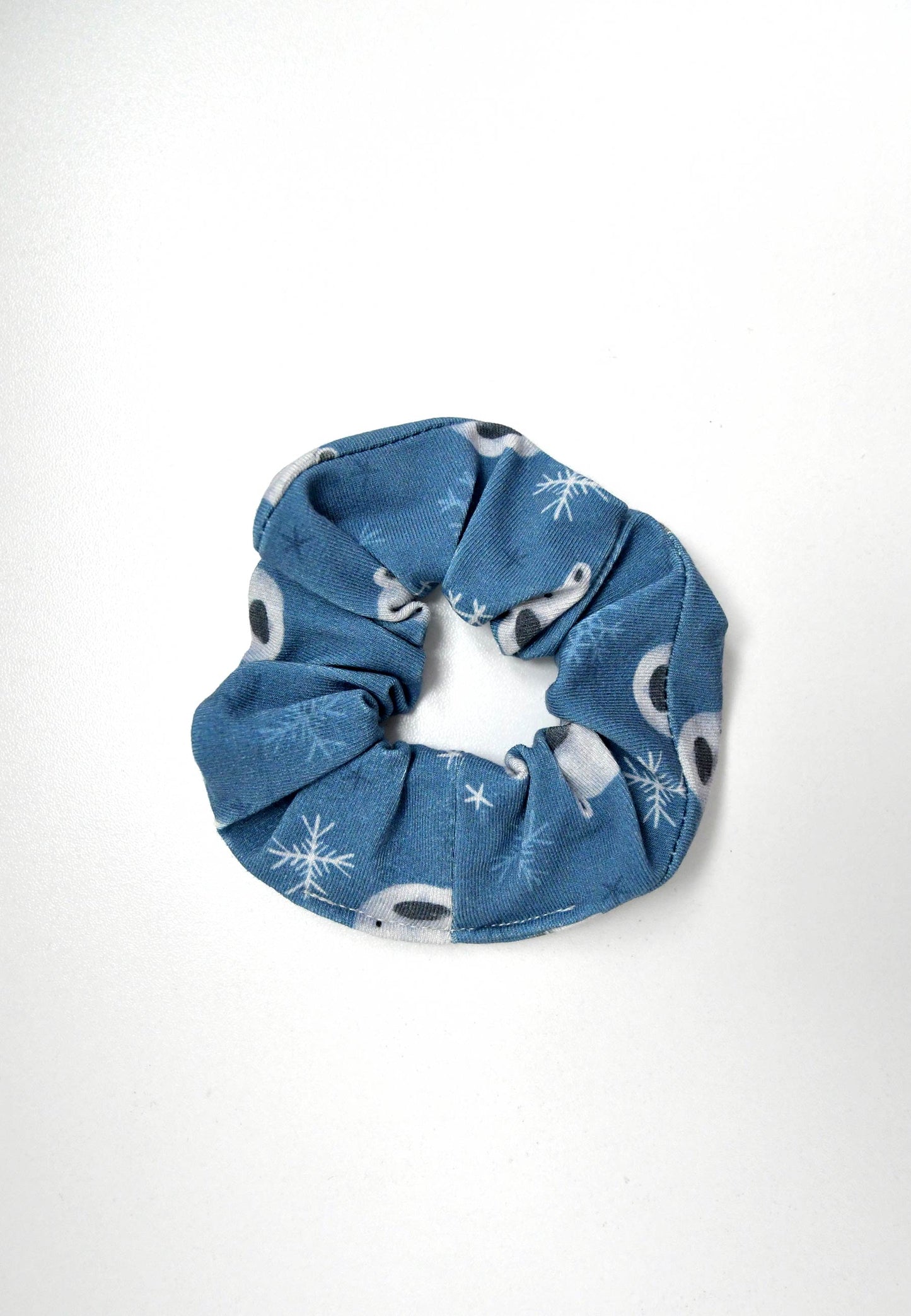 Chouchou (scrunchie) in bambù - Orso polare - Palloncino blu