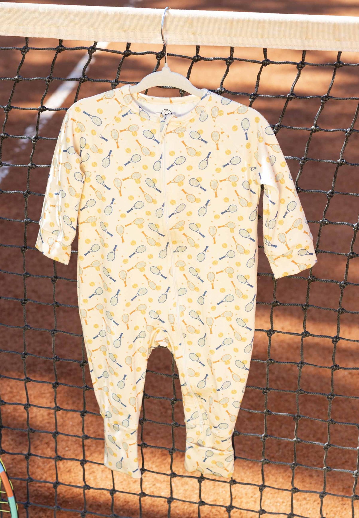 Tutina con zip in bambù - Tennis club - Palloncino blu