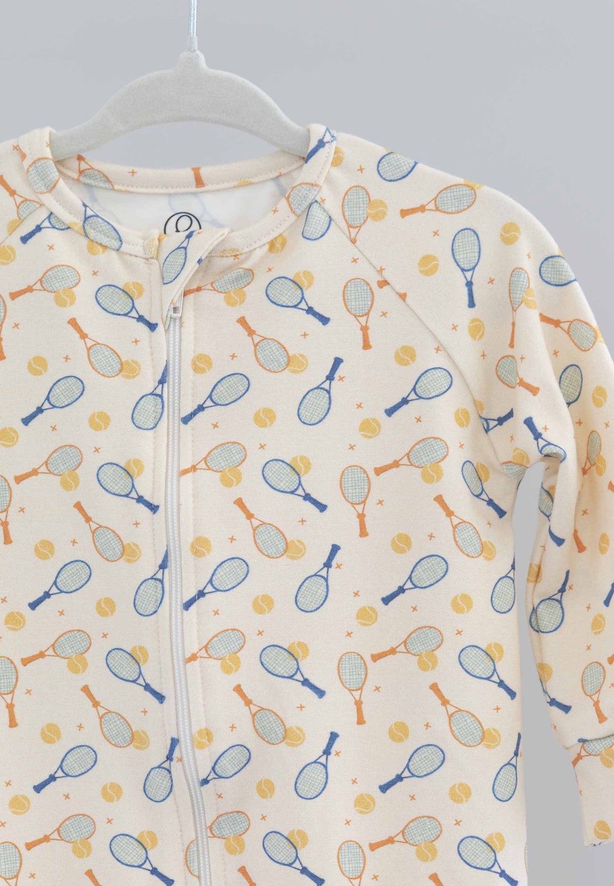Tutina con zip in bambù - Tennis club - Palloncino blu