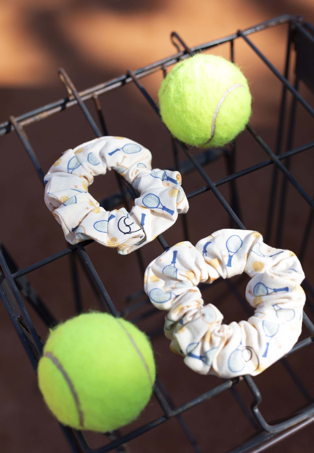 Chouchou (scrunchie) in bambù - Tennis club - Palloncino blu
