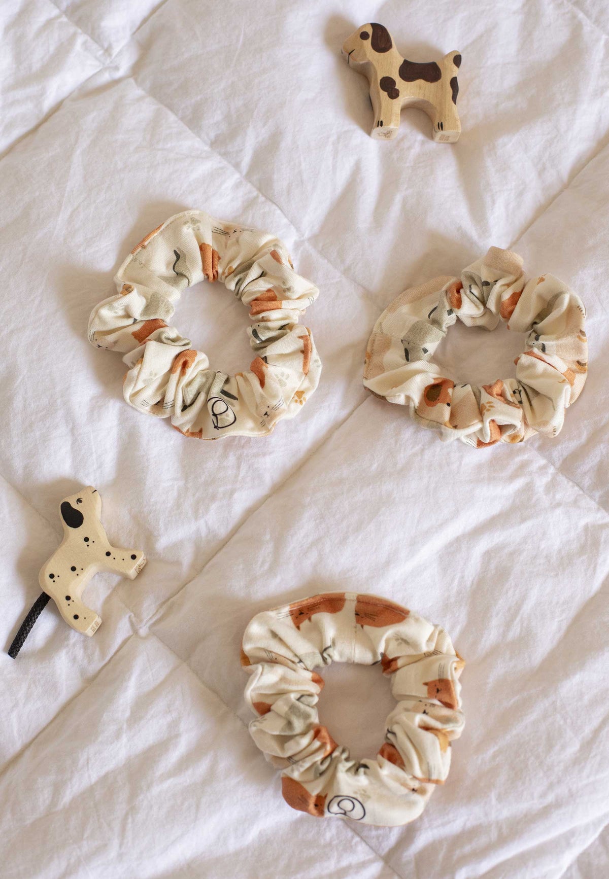 Chouchou (scrunchie) in bambù - Zampette - Palloncino blu