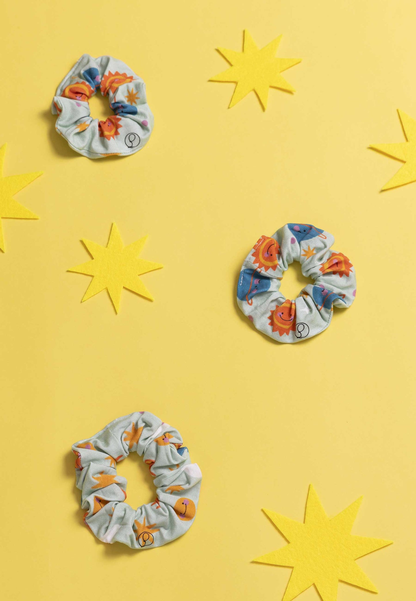 Chouchou (scrunchie) in bambù - Spaziale! - Palloncino blu