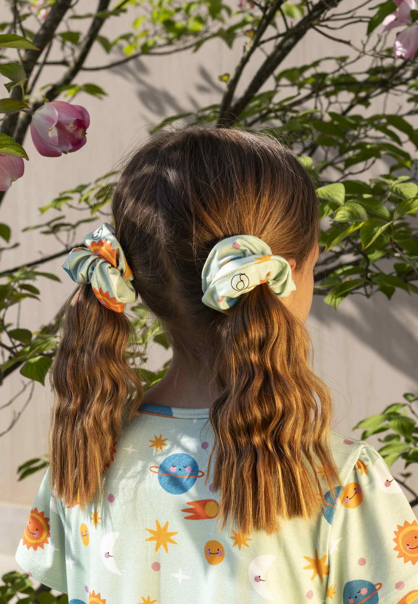 Chouchou (scrunchie) in bambù - Spaziale! - Palloncino blu