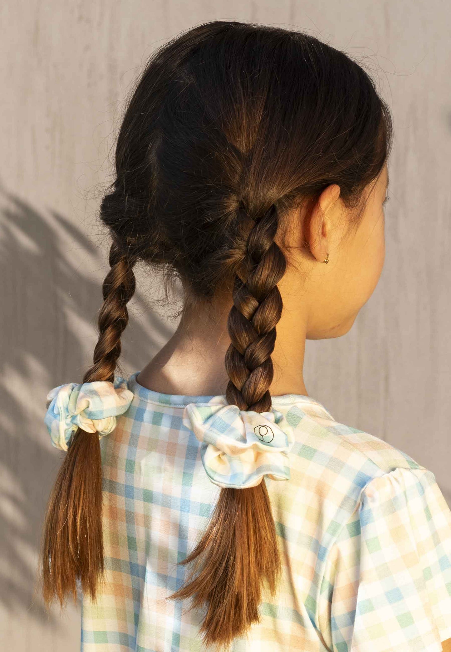 Chouchou (scrunchie) in bambù - Sunny picnic - Palloncino blu