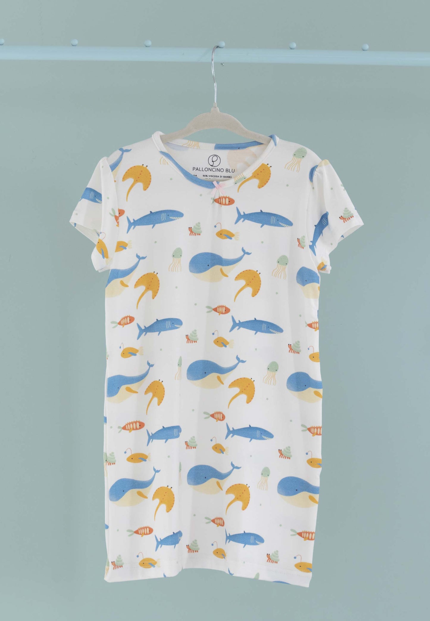 Camicia da notte in bambù - Sott'acqua - Palloncino blu