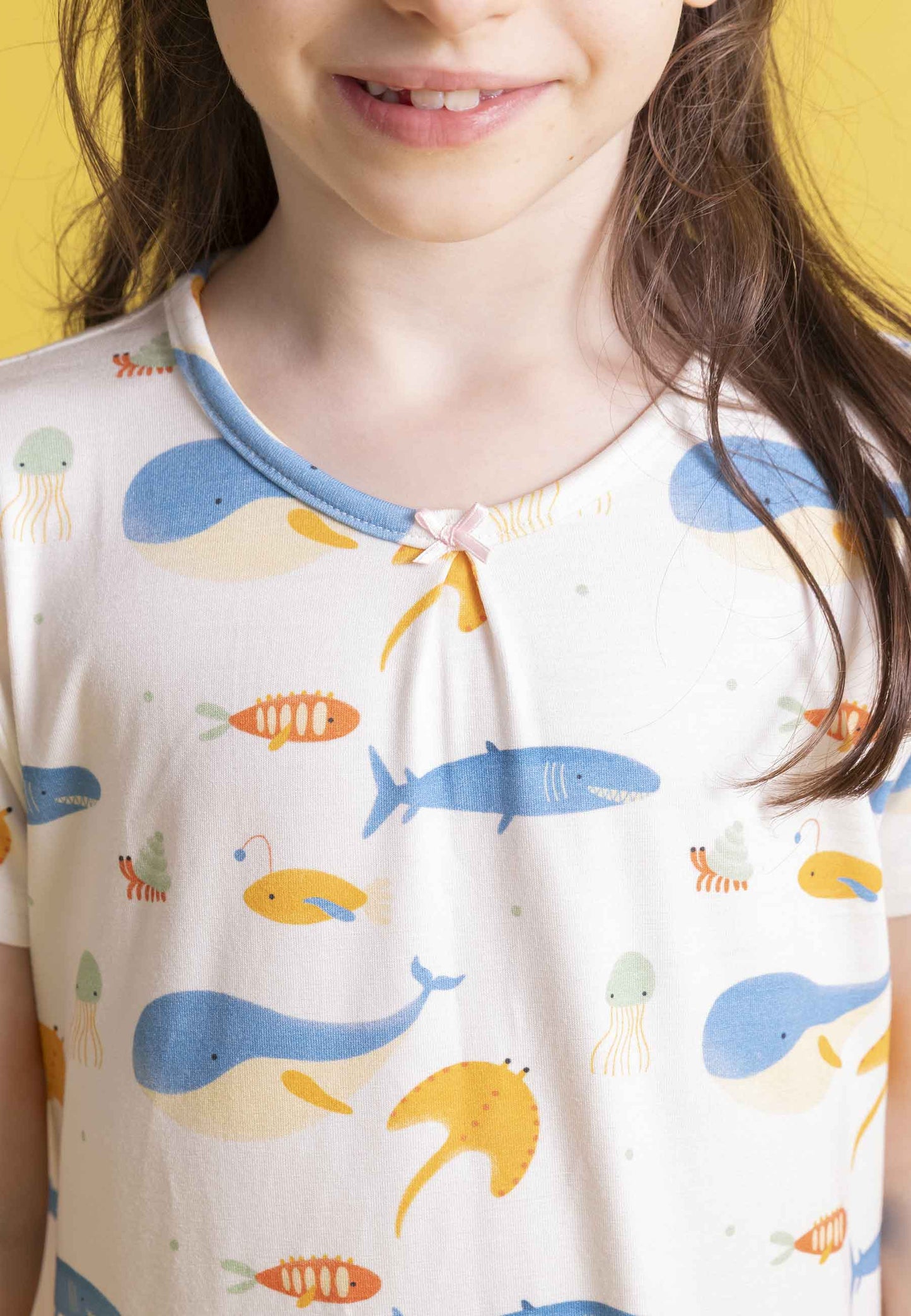Camicia da notte in bambù - Sott'acqua - Palloncino blu