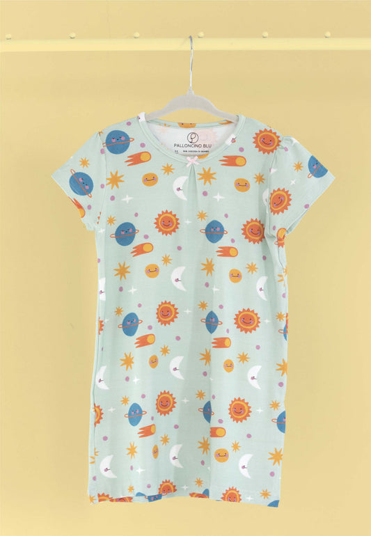 Camicia da notte in bambù - Spaziale! - Palloncino blu