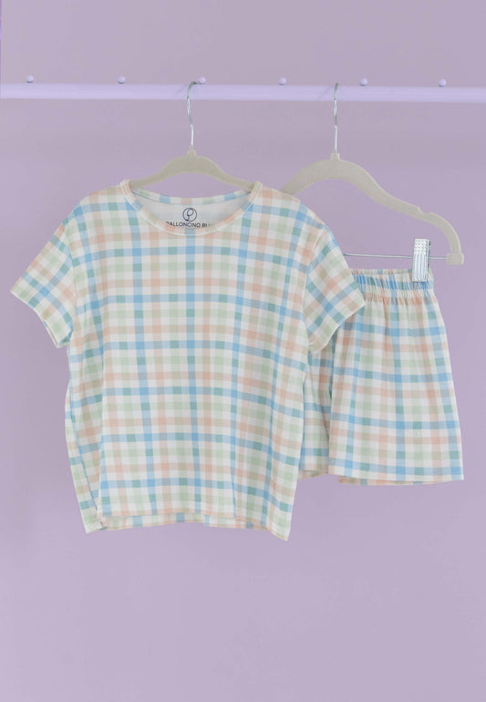 Pigiama due pezzi in bambù - Sunny picnic - Palloncino blu