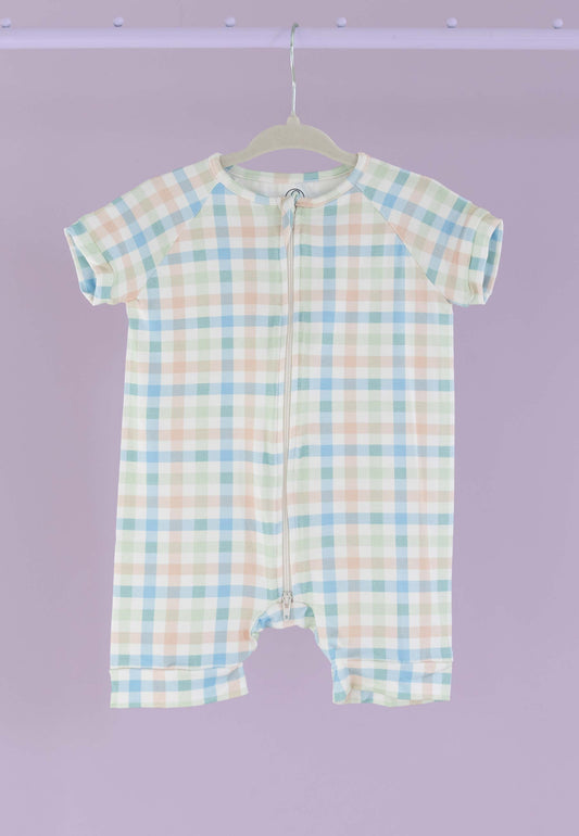 Tutina con zip in bambù - Sunny picnic - Palloncino blu
