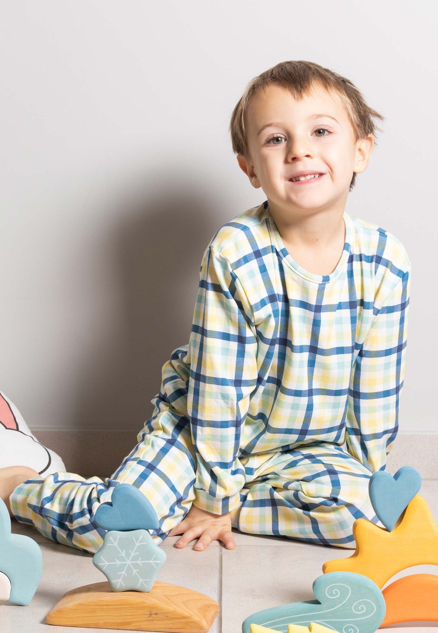 Pigiama due pezzi in bambù - Cielo d'inverno - Palloncino blu