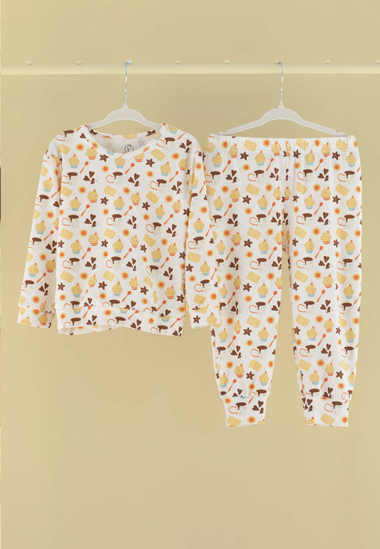 Pigiama due pezzi in bambù - Facciamo merenda - Palloncino blu