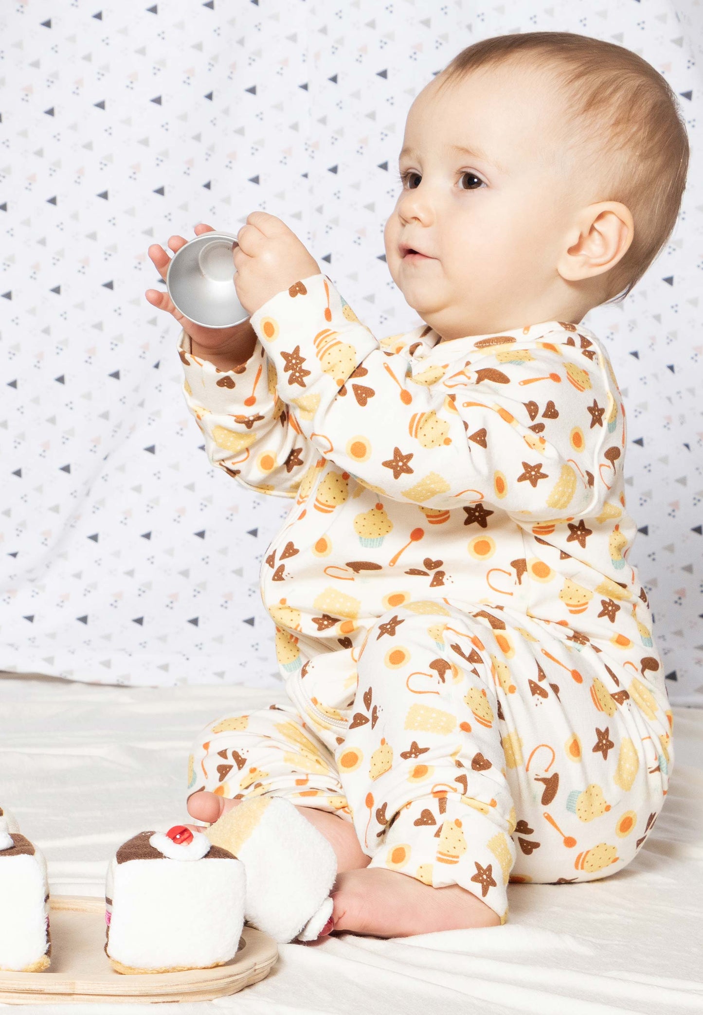 Tutina con zip in bambù - Facciamo merenda - Palloncino blu