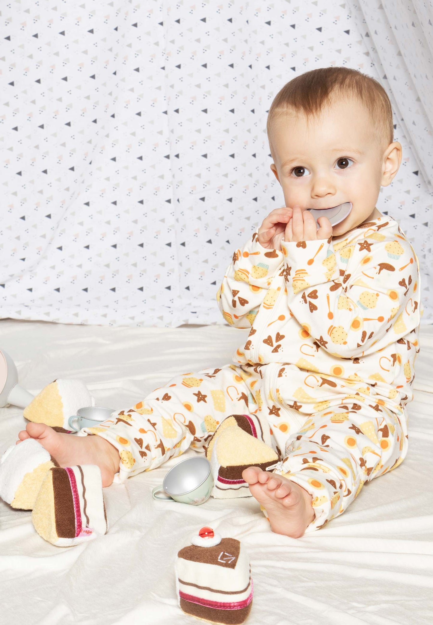 Tutina con zip in bambù - Facciamo merenda - Palloncino blu