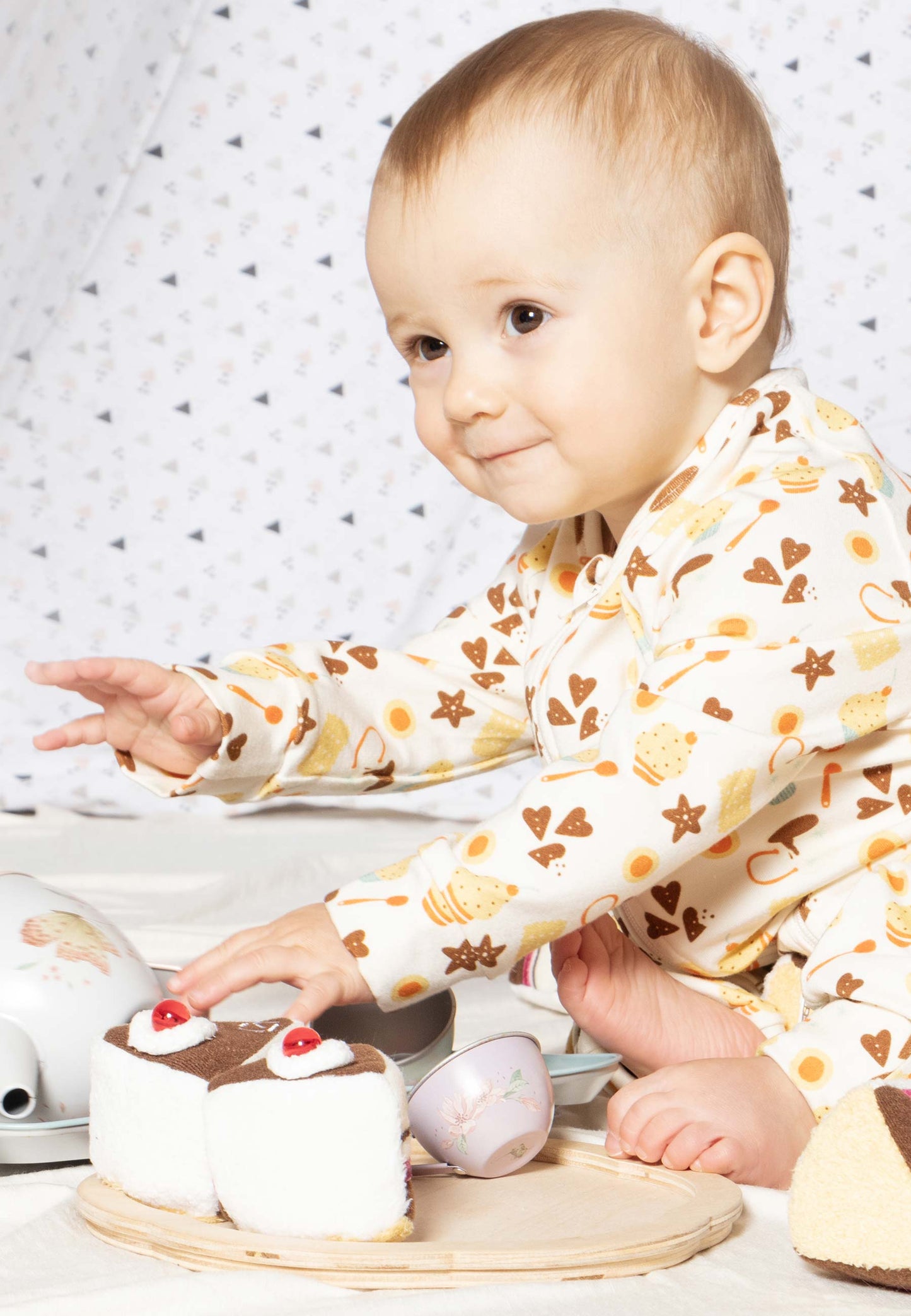 Tutina con zip in bambù - Facciamo merenda - Palloncino blu