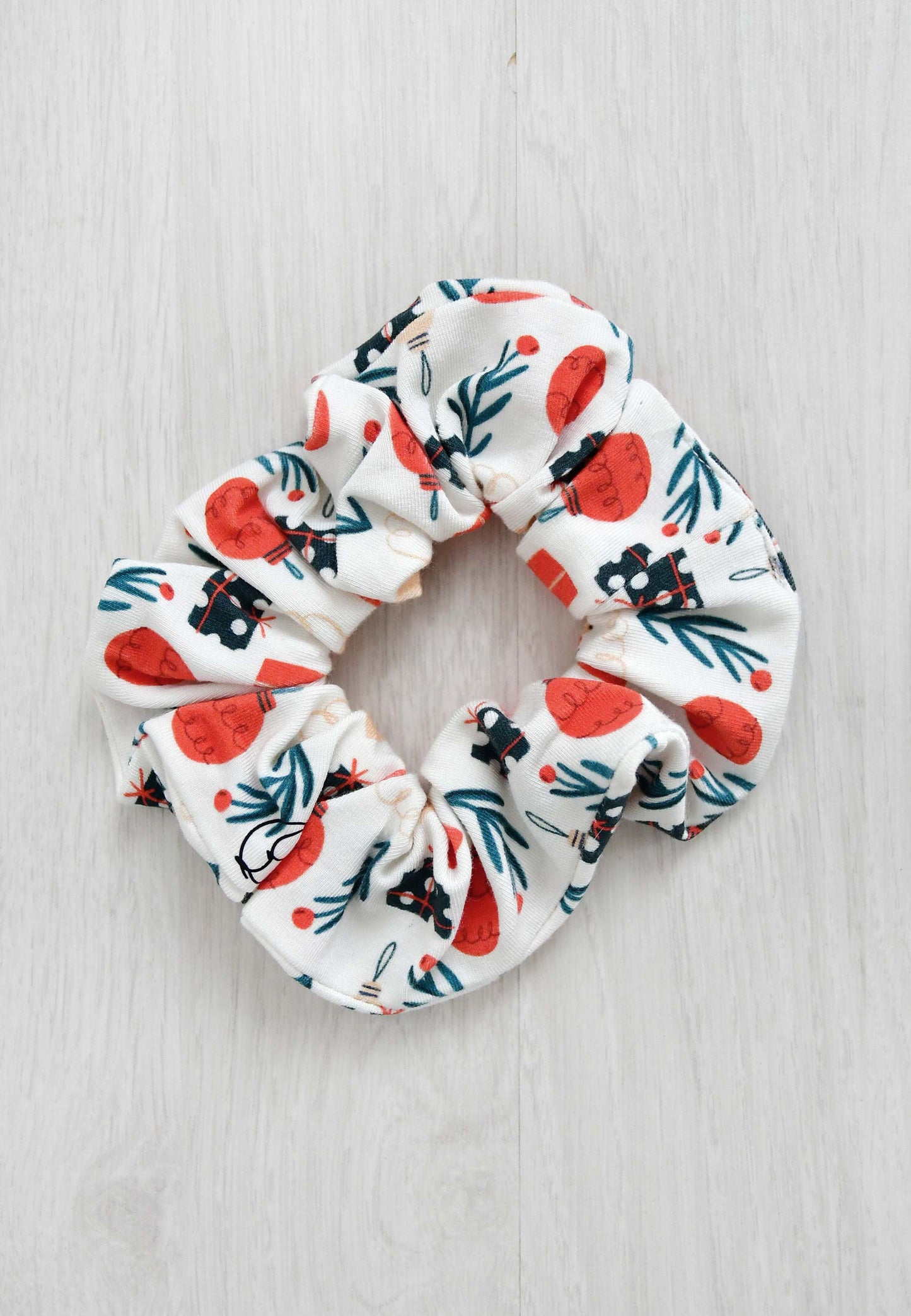 Chouchou (scrunchie) in bambù - Magia del Natale - Palloncino blu