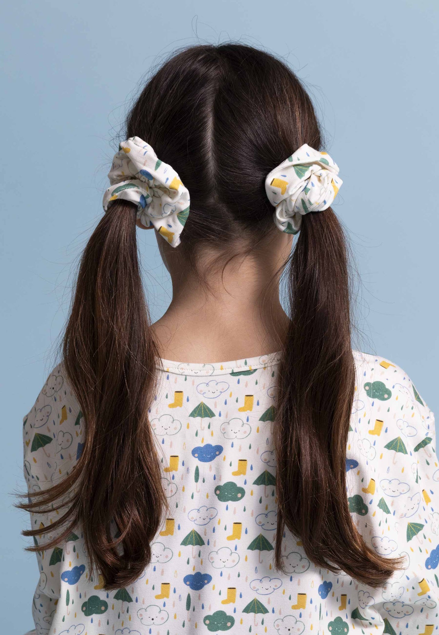 Chouchou (scrunchie) in bambù - Splash - Palloncino blu