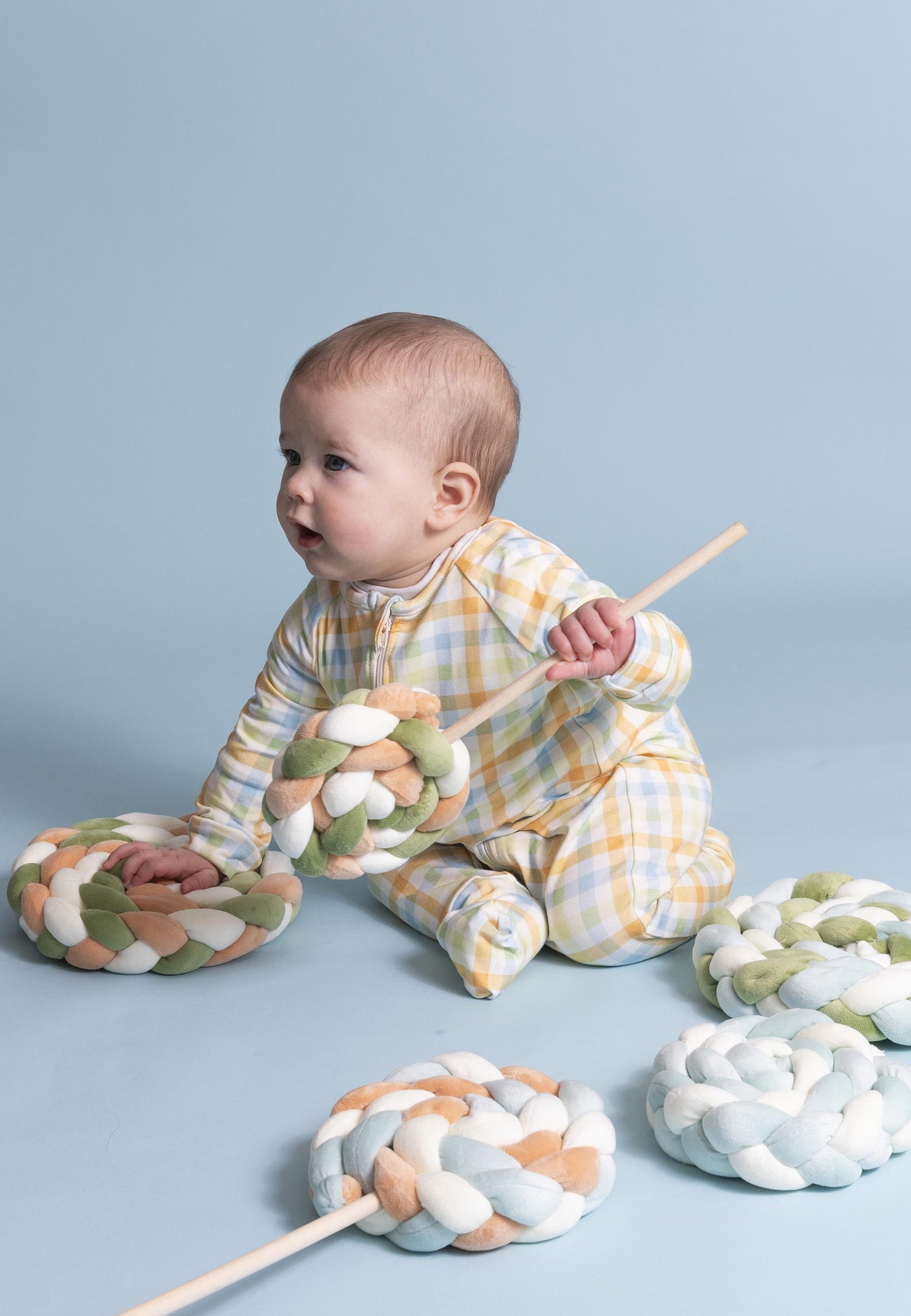 Tutina con zip in bambù - Lollipop - Palloncino blu