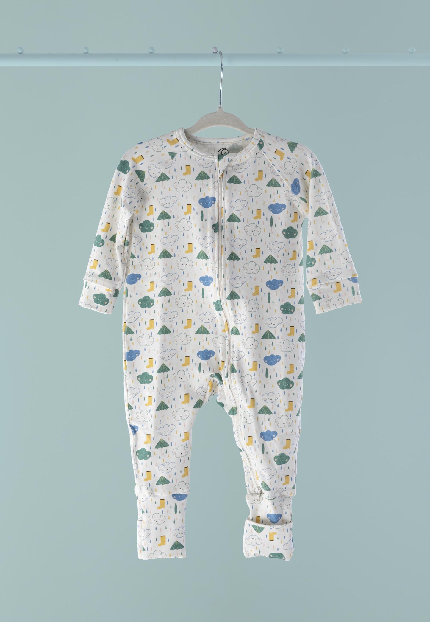 Tutina con zip in bambù - Splash - Palloncino blu